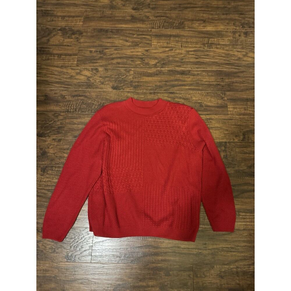 Alfred Dunner Womens RED Long Sleeve Pullover Knitted Sweater USA Made Sz:xL VTG
